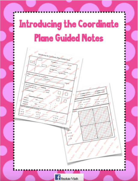 Introducing the Coordinate Plane Guided Notes