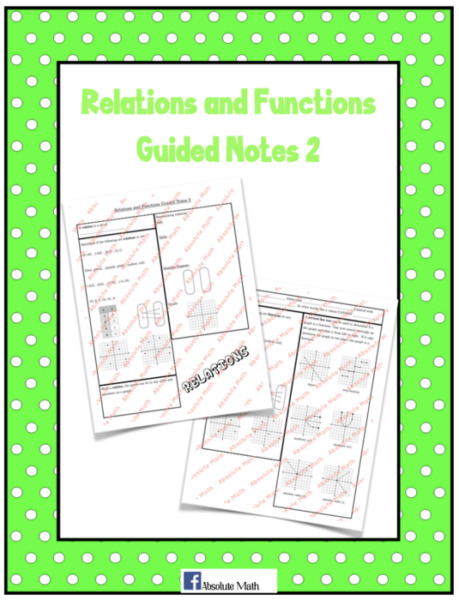 Relations and Functions Guided Notes 2