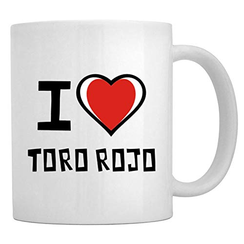 Teeburon I love Toro Rojo Bicolor Heart Mug 11 ounces ceramic