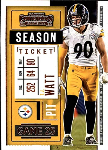 2020 Contenders NFL Season Ticket #18 T.J. Watt Pittsburgh Steelers Official Football Trading Card by Panini America (Stock photo used, card is straight out of pack and box, Sharp Corners, Centering Varies)