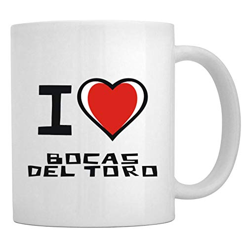 Teeburon I love Bocas Del Toro Bicolor Heart Mug 11 ounces ceramic