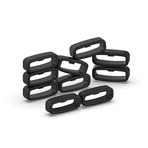 ANATYU 10 Pack Rubber Replacement Watch Band Strap Loops Silicone Watch Strap Keeper Retainer Holder Loop 18mm 20mm 22mm (multiple colors available) (Black, 20)