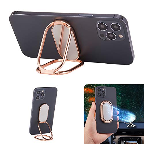 Phone Ring Holder Finger Kickstand Foldable Cellphone Stand 360° Degree Rotation Metal Ring Grip Holder for Magnetic Car Mount Compatible with iPhone 14 Samsung All Smartphone and iPad