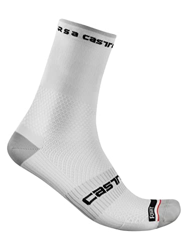 Castelli Rosso Corsa Pro 15 Sock White, S/M – Men’s