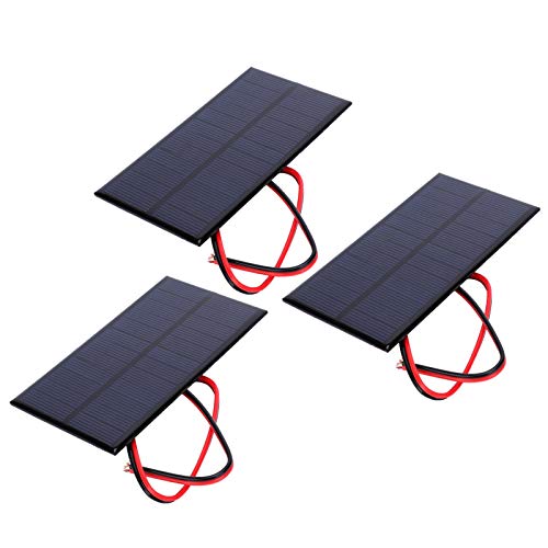 3Pcs Mini Solar Panel DC 6V Polysilicon Solar Epoxy Cell Charger Module Solar DIY System Kits with 30cm Cable