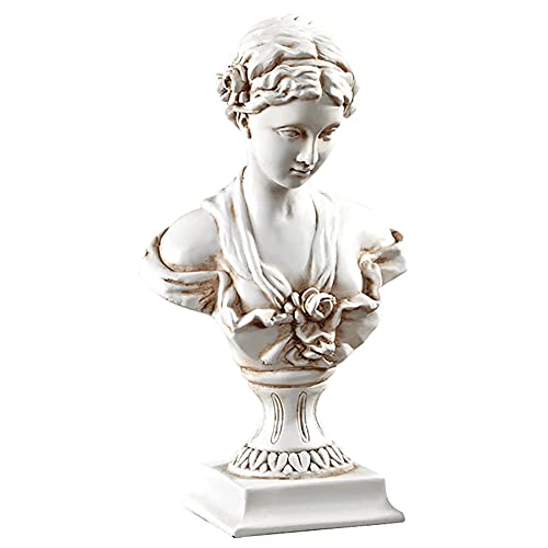 YUEOECOR 11.8″ Classic Greek Venus de Milo Bust Statue, Resin Roman Goddess of Love and Beauty Sculpture Figurine for Home Décor, Large Antique