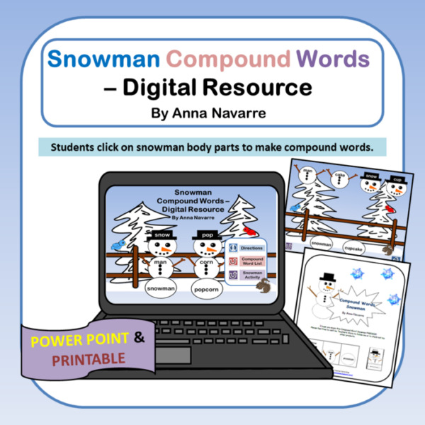 Snowman Compound Words – Digital Resource/Interactive Power Point