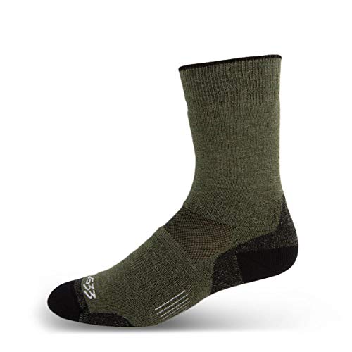 Minus33 All Season Lightweight Mountain Heritage Boot Sock – Made in the USA – Men and Women’s Merino Wool Socks – Hiking Socks – Olive Drab – Large