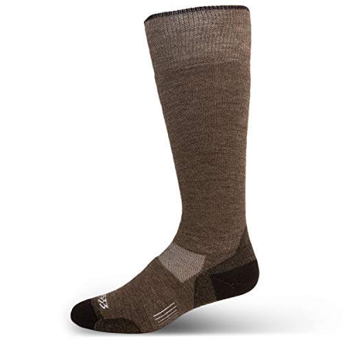 Minus33 Merino Wool Clothing Mountain Heritage All Season Lightweight Over the Calf Socks Coffee L Made in USA New Hampshire
