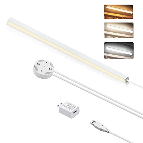 Onite Under Cabinet Lights, LED Light Bar, 15in Dimmable Strip Lamps, 3 Color Changing 3 Installation Methods, for Monitor, Kitchen, Keyboard, Cupboard, Shelf, Closet and Under Desk Light