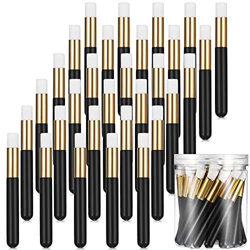 30 Pieces Lash Brushes for Cleaning Lash Shampoo Brushes Lash Brush for Eyelash Lash Brush with Container Blackhead Removing Brush Nose Pore Deep Cleaning Brush (Black,4 Inch)