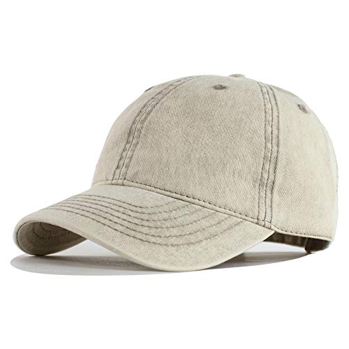 HH HOFNEN Men and Women Washed Cotton Baseball Cap Snow Classic Style Adjustable Low Profile Dad Hat