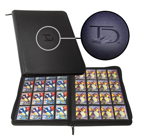 TopDeck 1000 Card Portfolio | 16 Pocket Trading Cards Album | Long Term Storage Binder |Side Load Sleeves | Pokemon/MTG/Yugioh/TCG Folder | Trading & Sports Holder | TCG Binder (Black)