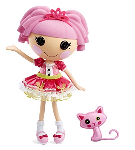 Lalaloopsy Jewel Sparkles and Pet Persian Cat, 13″ Princess Doll with Pink Hair, Pink Outfit and Accessories, Reusable House Playset- Gifts for Kids, Toys for Girls Ages 3 4 5+ to 103 Years Old