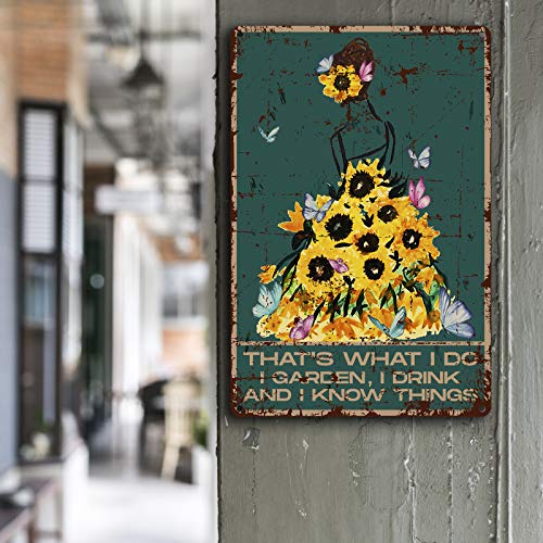 Rustic Garden Art Metal Tin Sign Wall Decor – Vintage Gardening Flower Girl Metal Tin Sign for Home Wall Decor Gifts – Retro Farmhouse Signs Decor Gift for Women Men Friends – 8×12 Inch | The Storepaperoomates Retail Market - Fast Affordable Shopping