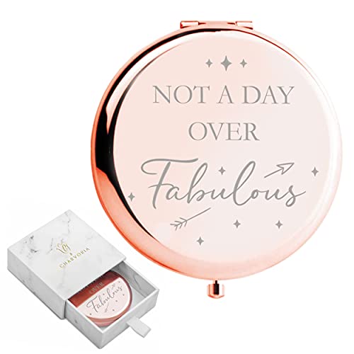 Birthday Gifts for Women – Not a Day Over Fabulous Rose Gold Compact Mirror I Birthday Gifts for Friends Female I Birthday Gift Ideas for Her; Coworker, Friend, Aunt 30 40 50 Gifts for Women Birthday