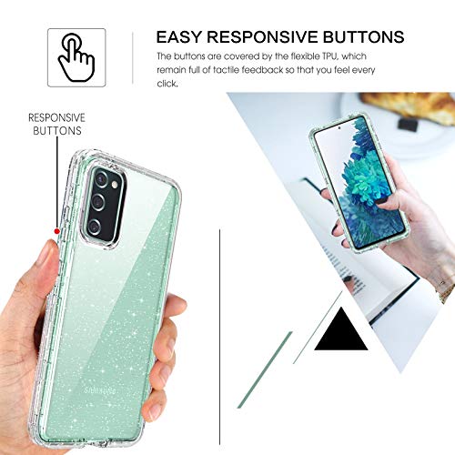 BENTOBEN Samsung Galaxy S20 FE Case, Galaxy S20 FE Case, 3 in 1 Hybrid Crystal Clear Glitter Heavy Duty Rugged Shockproof Protective Cases for Samsung Galaxy S20 FE 4G/5G 6.5″ (2020), Clear/Glitter | The Storepaperoomates Retail Market - Fast Affordable Shopping