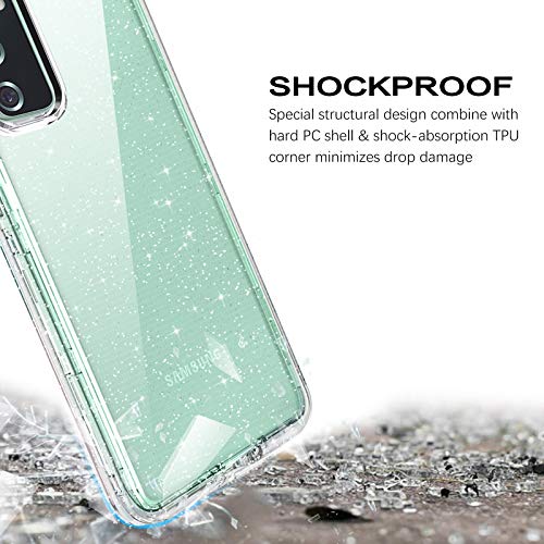 BENTOBEN Samsung Galaxy S20 FE Case, Galaxy S20 FE Case, 3 in 1 Hybrid Crystal Clear Glitter Heavy Duty Rugged Shockproof Protective Cases for Samsung Galaxy S20 FE 4G/5G 6.5″ (2020), Clear/Glitter | The Storepaperoomates Retail Market - Fast Affordable Shopping