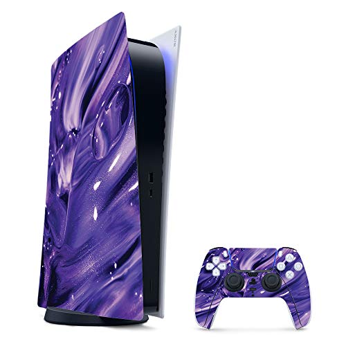 MightySkins Skin Compatible with PS5 / Playstation 5 Digital Edition Bundle – Purple Wash | Protective, Durable, and Unique Vinyl Decal wrap Cover | Easy to Apply and Change Style | Made in The USA