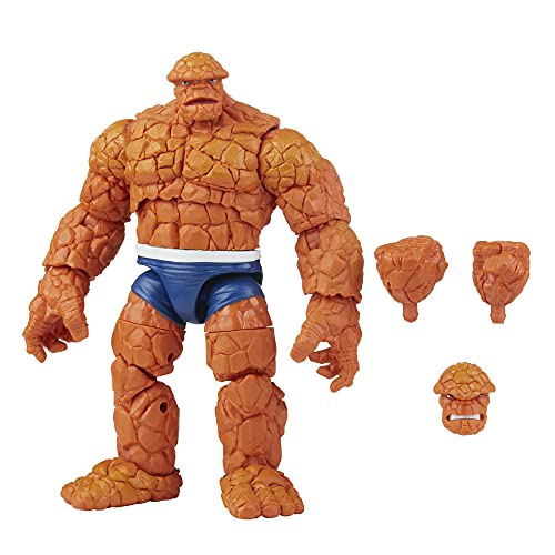 Marvel Hasbro Legends Series Retro Fantastic Four Thing 6-inch Action Figure Toy, Includes 3 Accessory