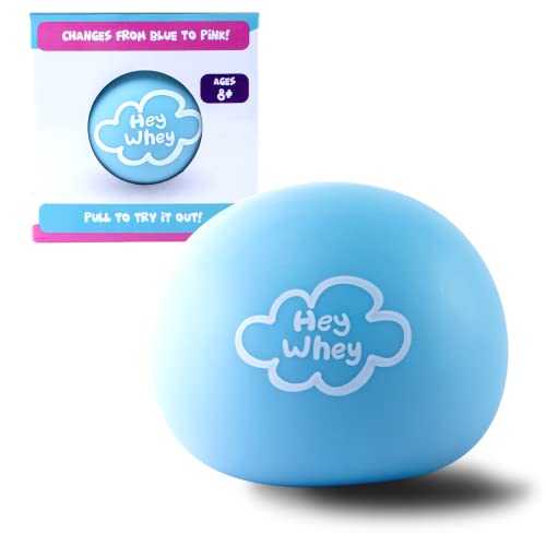 HeyWhey Giant Stress Ball – Exciting Color Changing Jumbo Ball Blue to Pink | Mega Fun Stretchy Dough Ball and Satisfying Large Squishy Toy | Best Big Sensory Squeeze Toy for Kids (Blue to Pink)