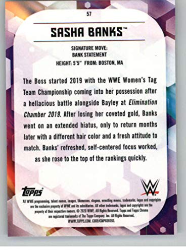 2020 Topps Chrome WWE #57 Sasha Banks SmackDown Wrestling Trading Card | The Storepaperoomates Retail Market - Fast Affordable Shopping