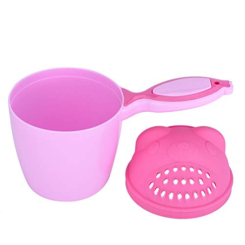 Zerodis Baby Shampoo Cup with Handle, Cute Kid Wash Hair Bathing Flusher Rinse Cup Protection Eye for Infant Toddler Children(Pink)