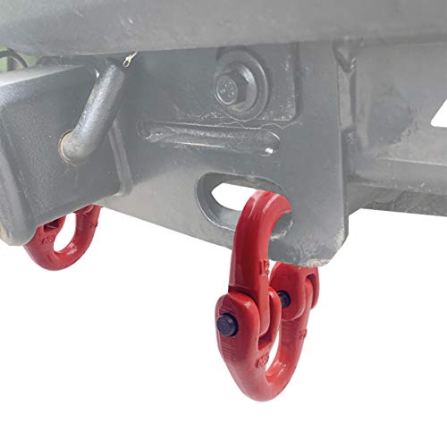ENIXWILL 2pc 1/2 inch Tow Hitch Safety Chain Connector Link Hammerlock Grade 80 Coupling Link Red