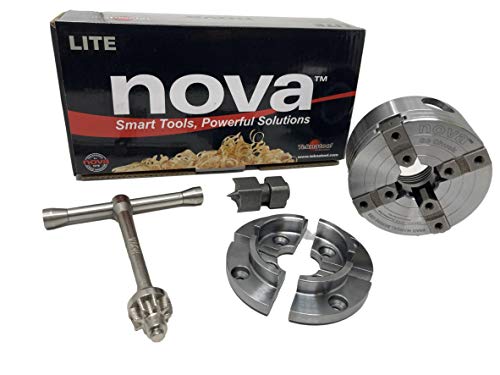 Bundle – 2 items – NOVA 48286 G3 Lite Woodlathe Chuck with 2″ Jaw Set, plus NCSC Chuck Spur. Insert version (requires threaded insert sold separately)