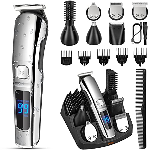 Ufree Beard Trimmer for Men, Waterproof Electric Hair Trimmer Beard Grooming Kit Mustache Trimmer Body Shaver, Cordless Hair Clippers Electric Razor for Men, Gifts for Men