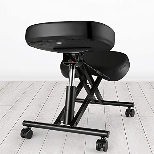 BATHWA Ergonomic Kneeling Chair, Angled Kneeling Chair, Posture Corrective Chair, New & Improved – Adjustable Hydraulic Rod – Moulded Foam Cushion – Caster, Use in Home, Office, or Classroom | The Storepaperoomates Retail Market - Fast Affordable Shopping