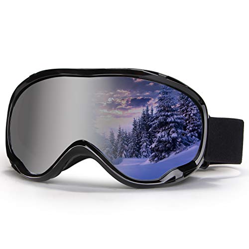 4-FQ Outdoor Ski Goggles,OTG Snowboard Goggles Anti Fog Snow Goggles 100% UV400 Snow Sport Goggles Double Lens Ice Goggles Racing Ski Goggles for Men,Women,Youth Ski Glasses Snowmobile Goggles