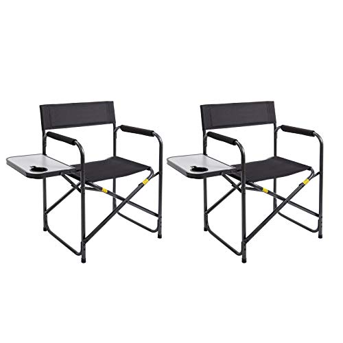 AsterOutdoor Camping Folding Directors Chair with Collapsible Side Table for Outdoors Camp Lawn Fishing, Carry Bag Included, Supports 250lbs
