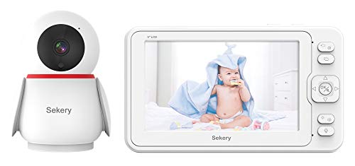 Sekery Video Baby Monitor, 1080P 5″ HD Display Baby Monitor with Camera and Audio, Two-Way Audio,Temperature Monitor, Night Vision,Lullaby,VOX Mode,Recording&Playback