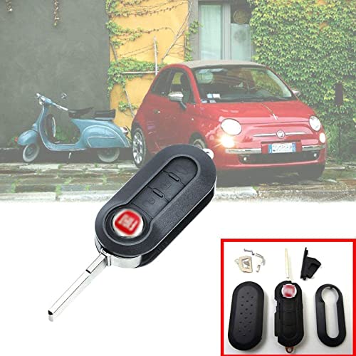 Compatible for Fiat 500 Panda Punto Bravo Key Replacement Smart Remote Key Fob Shell Case