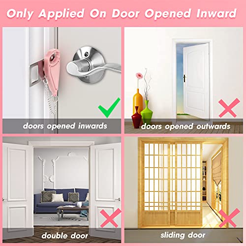 AceMining Portable Door Lock Home Security Door Locker Travel Lockdown Locks for Additional Safety and Privacy Perfect for Traveling Hotel Home Apartment College-Pink(1 Pack) | The Storepaperoomates Retail Market - Fast Affordable Shopping