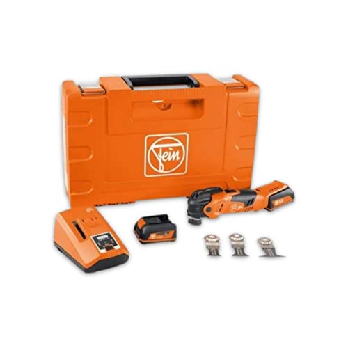 Fein Multimaster Tool AMM 300 Plus Start Oscillating Kit – 12V Battery-Powered Cordless Multi Tool for Interior Work and Renovation – Includes 7 Accessories and Case – 71293261090