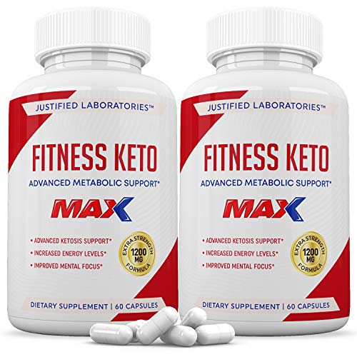 (2 Pack) Fitness Keto Max 1200MG Keto Pills Advanced Ketogenic Supplement Real Exogenous Ketones Ketosis for Men Women 60 Capsules Per Bottle