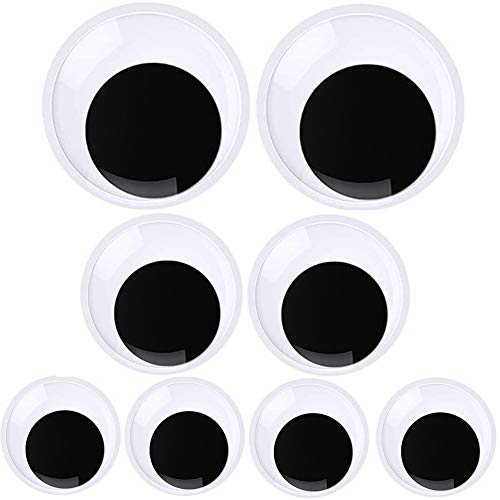 Giant Wiggle Googly Eyes with Self Adhesive Large Black Plastic Eyes for Crafts 2 Inch 3 Inch 4 Inch Set of 8