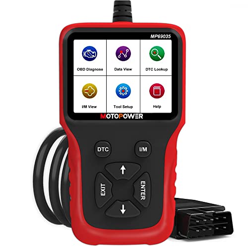 MOTOPOWER MP69035 OBD2 Scanner Universal Car Engine Fault Code Reader, CAN Diagnostic Scan Tool for All OBD II Protocol Cars Since 1996 Red