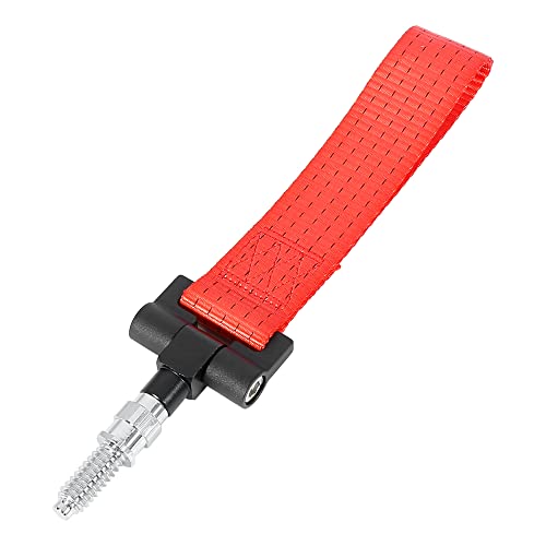 X AUTOHAUX Red Car Tow Towing Hook Front Bumper Trailer Belt Strap for BMW
