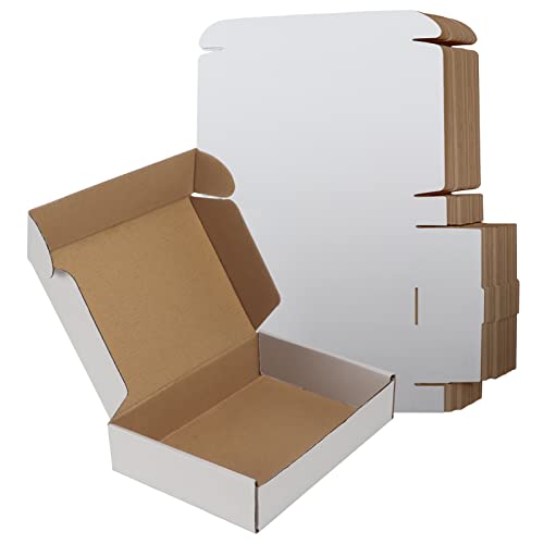 RLAVBL Shipping Boxes 9x6x2 Small White Corrugated Cardboard Box, 25 Pack