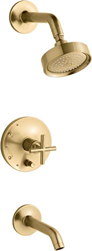 Kohler K-T14420-3-2MB Purist Bath and Shower Faucet System, Vibrant Brushed Moderne Brass
