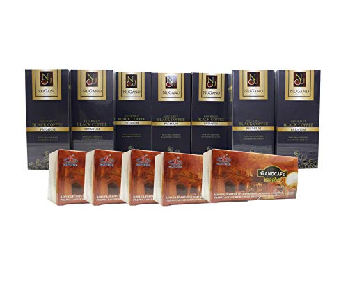 7 Box Nugano Black Coffee + 5 Box Gano Excel Mocha- 100% Certified Ganoderma Lucidium Extract Bold and Flavorful Healthy Gourmet Instant Coffee