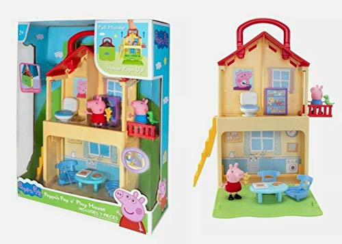 NEW SEALED 2020 Peppa Pig Peppa’s Pop n Play House Set 7 Pieces 2 Figures
