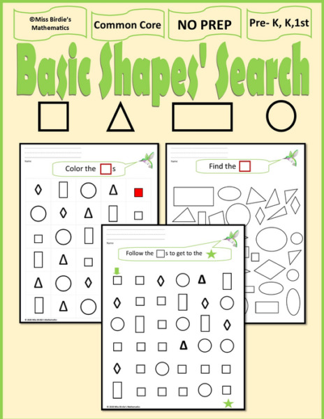 Basic Shapes Search | with Answer Key