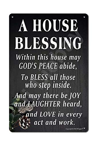 Mvgges A House Blessing 8″x12″ Metal Tin Sign, Hanging Sign, Wall Art, Home Decor Inspirational Decor