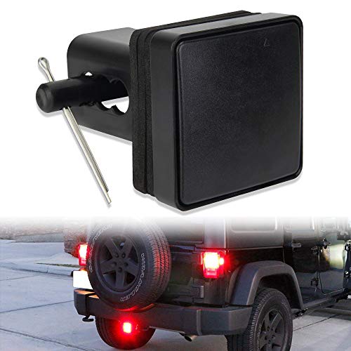 OPP ULITE Hitch Lights 15-LED Black Lens, 2ND Trailer LED Brake Tail Light Cover with Strobe Mode Fit 2″ Receiver Trucks SUV Pickup (Trailer Lights LY039-2)