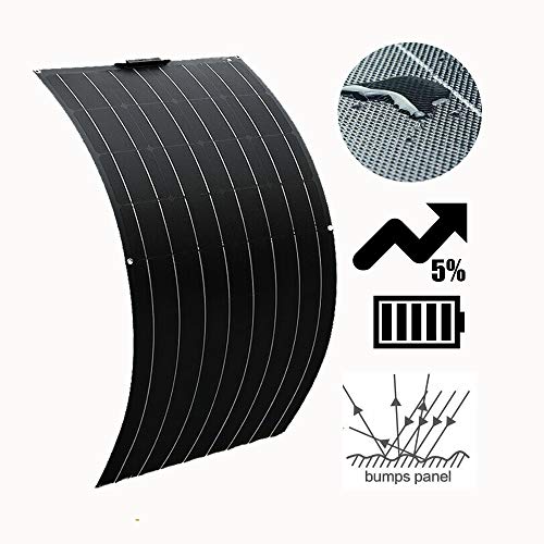 100 Watt 12 Volt ETFE Flexible Solar Panel for RV Boat Camping Battery Charger Monocrystalline Photovoltaic Module with Honeycomb Surface