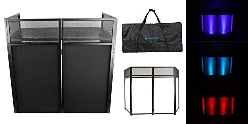 Rockville ROCKBOOTH XL DJ Event Booth Facade w/Built in Table+Travel Bag+Scrims
